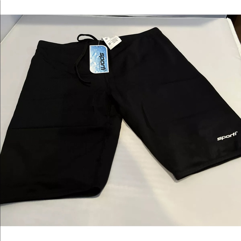 Sporti Poly Pro Solid Jammer Swimsuit, Size 32 Black Mens